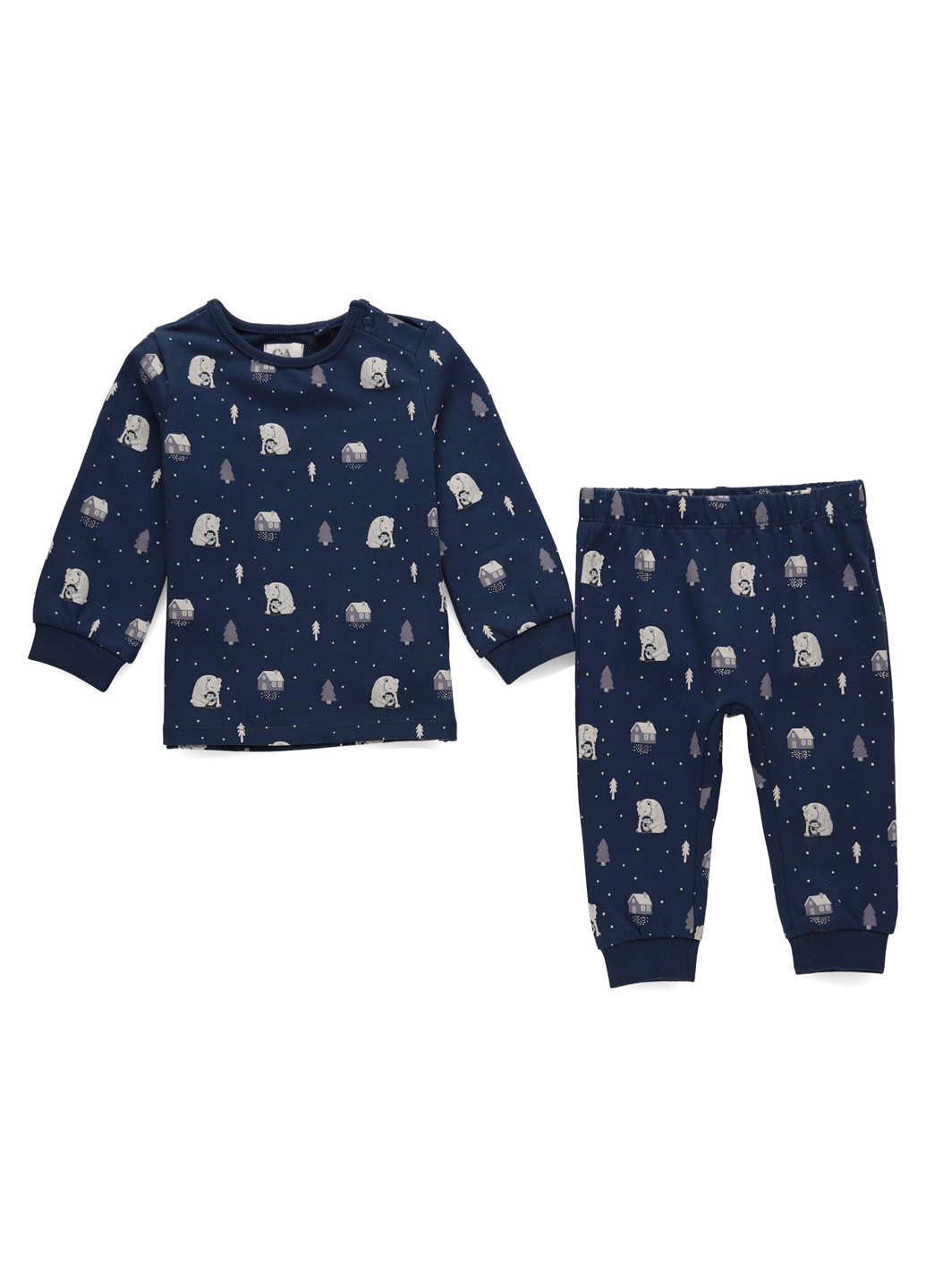 Темно-синяя всесезон пижама (лонгслив, брюки) лонгслив + брюки C&A