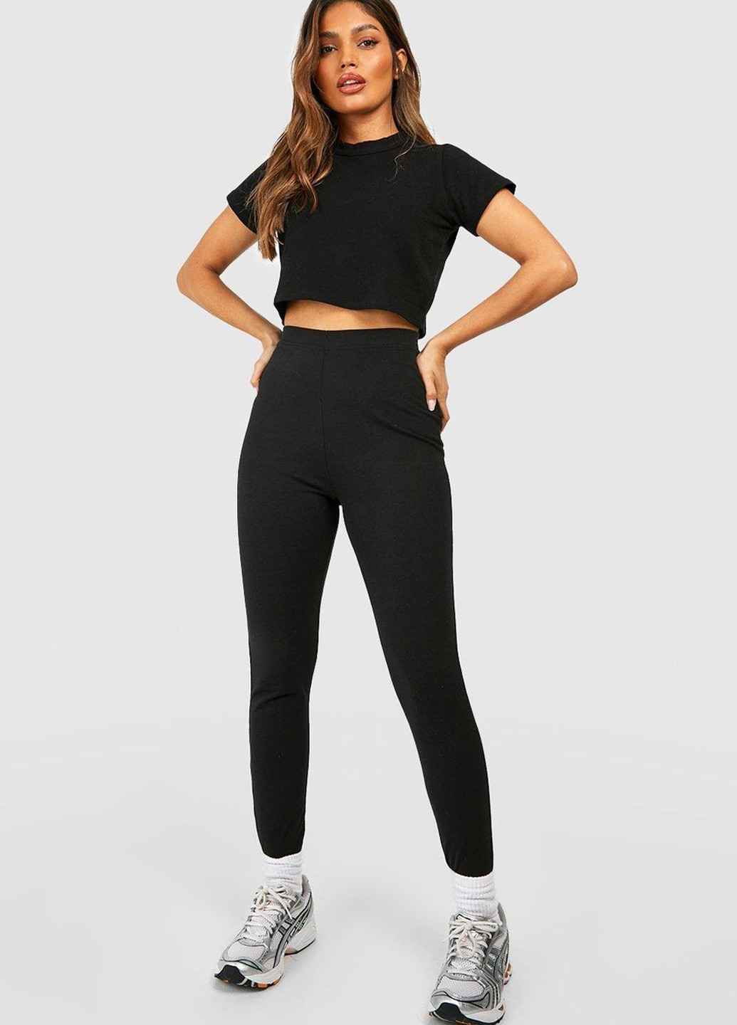 Черные демисезонные леггинсы Boohoo