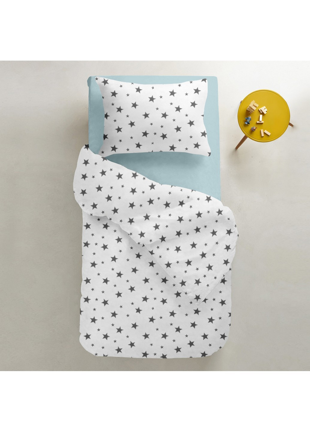 Підліткова постільна білизна STAR BIG GREY BLUE (підковдра 160х220 см, наволочка 50х70 см, простирадло 155х240 см) Cosas (251801295)
