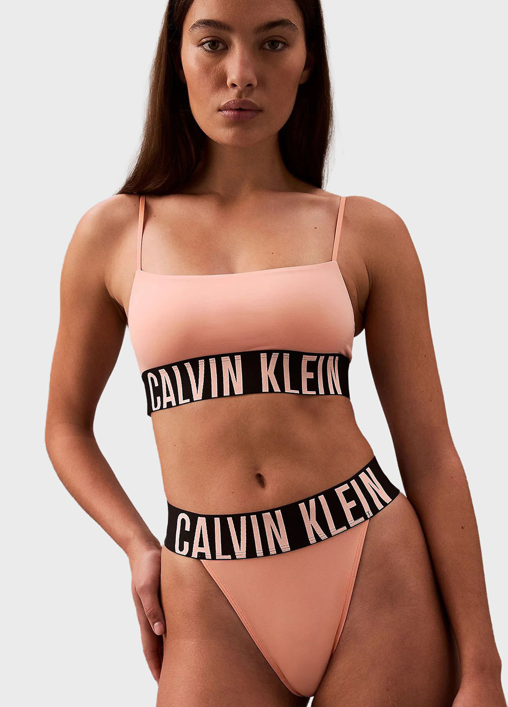 Помаранчевий топ бюстгальтер Calvin Klein без кісточок поліамід