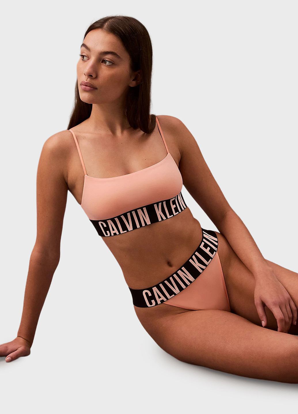Помаранчевий топ бюстгальтер Calvin Klein без кісточок поліамід