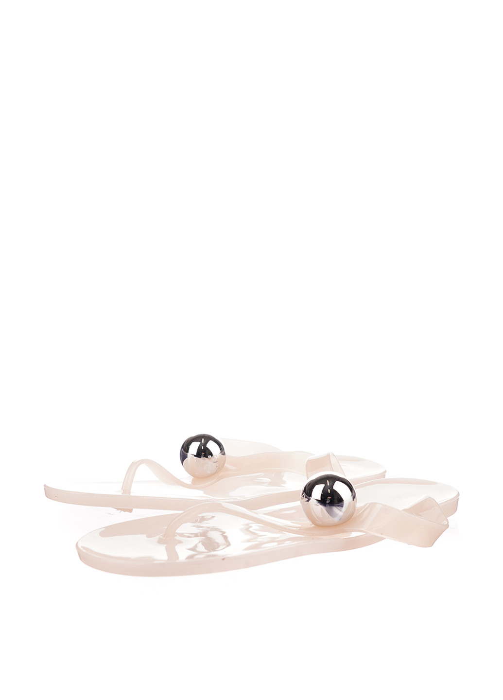 Бежевые пляжные вьетнамки Dual с бусинами