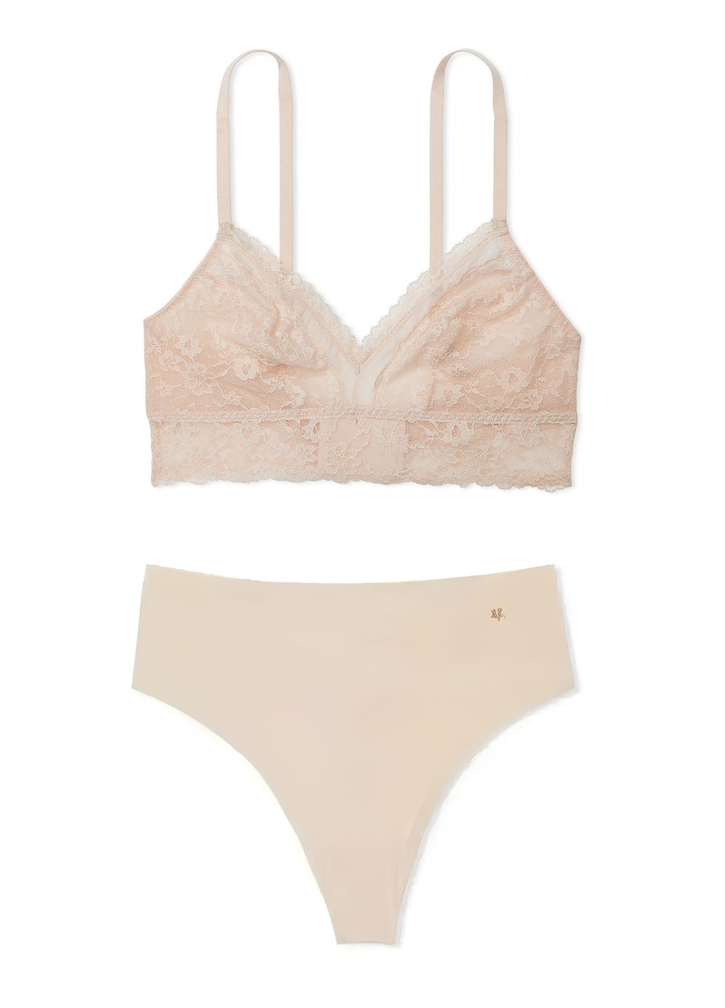 Бежевий демісезонний комплект (бюстгальтер, трусики) Victoria's Secret