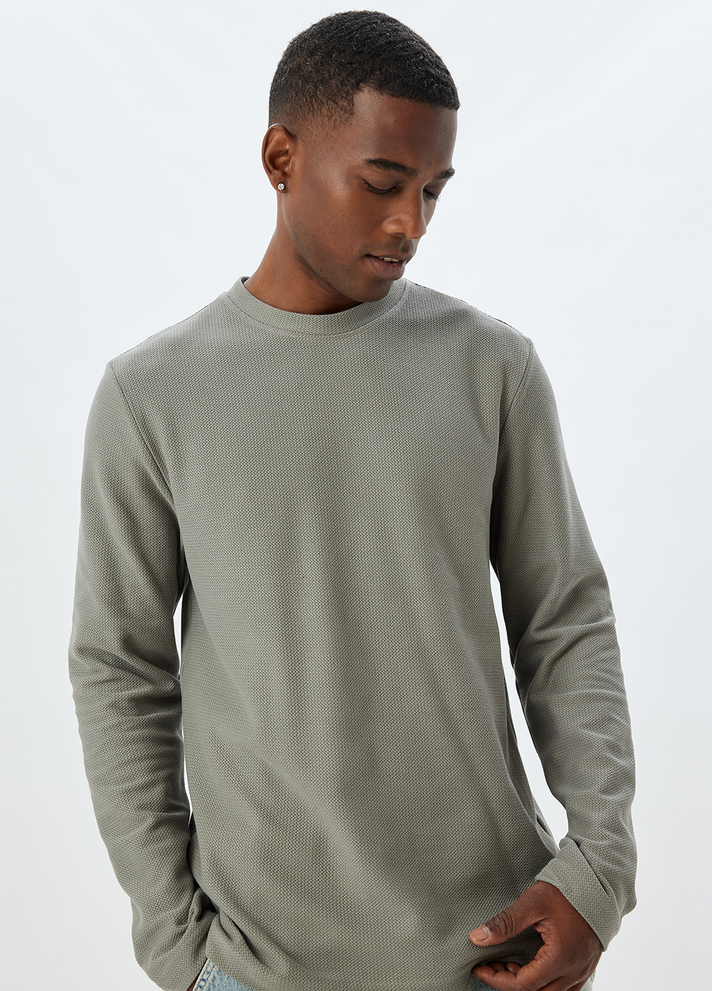 Серый демисезонный кэжуал лонгслив KOTON однотонный