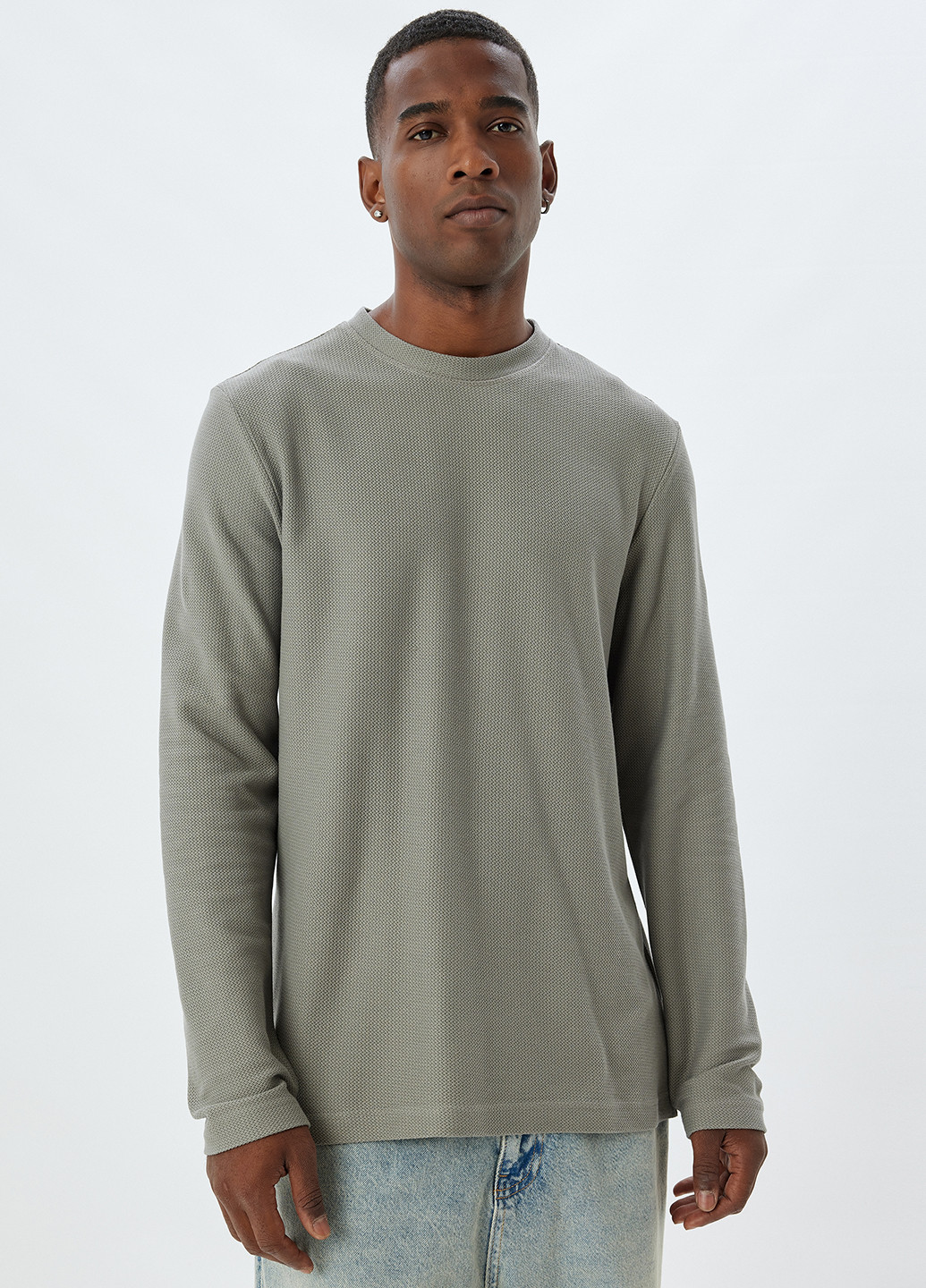 Серый демисезонный кэжуал лонгслив KOTON однотонный