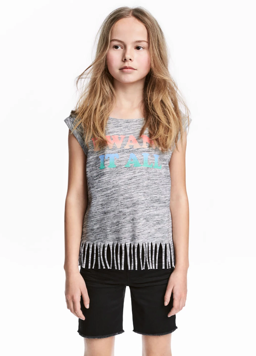 Сіра літня футболка з коротким рукавом H&M