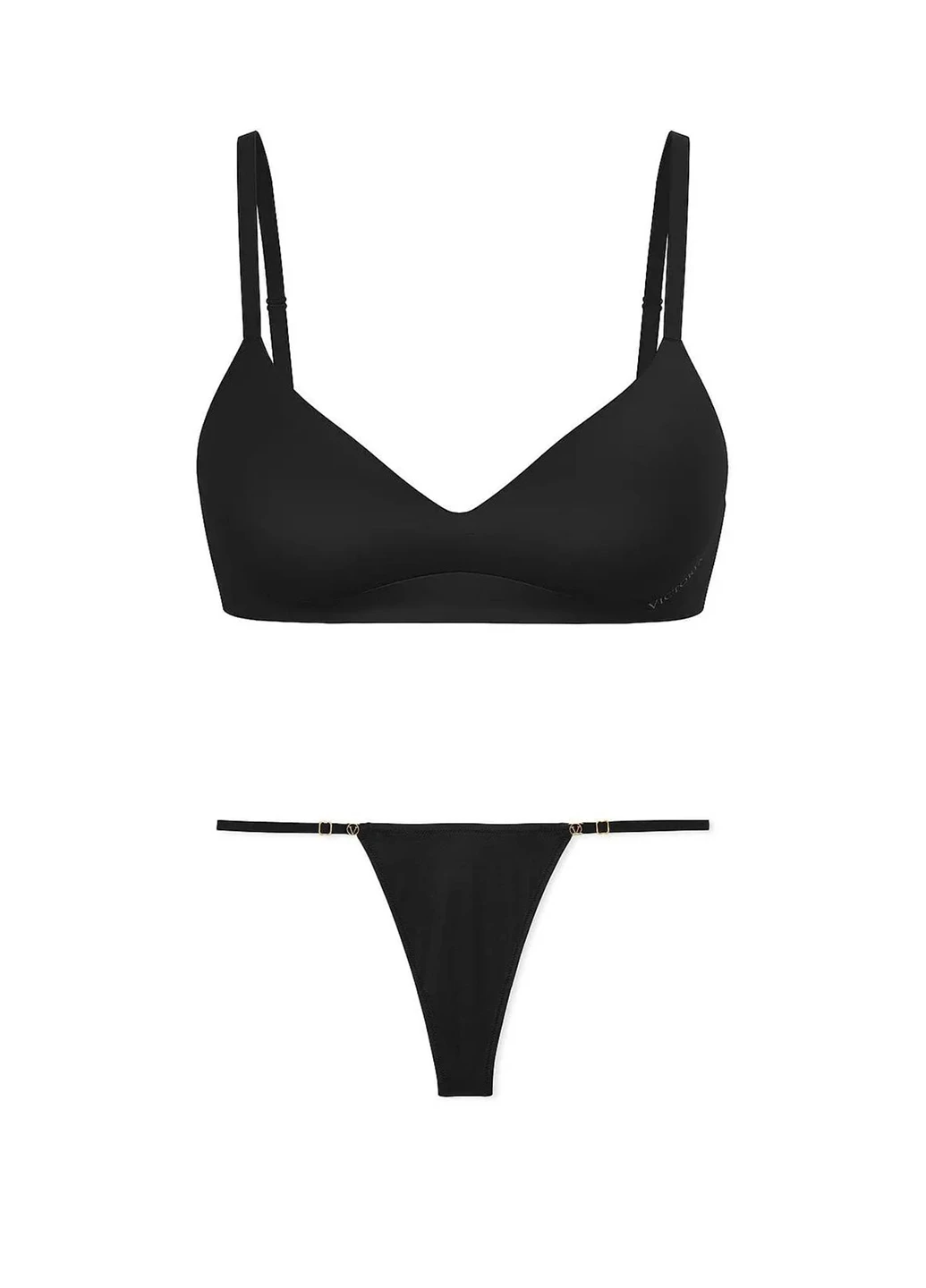 Чорний демісезонний комплект (бюстгальтер, трусики) Victoria's Secret