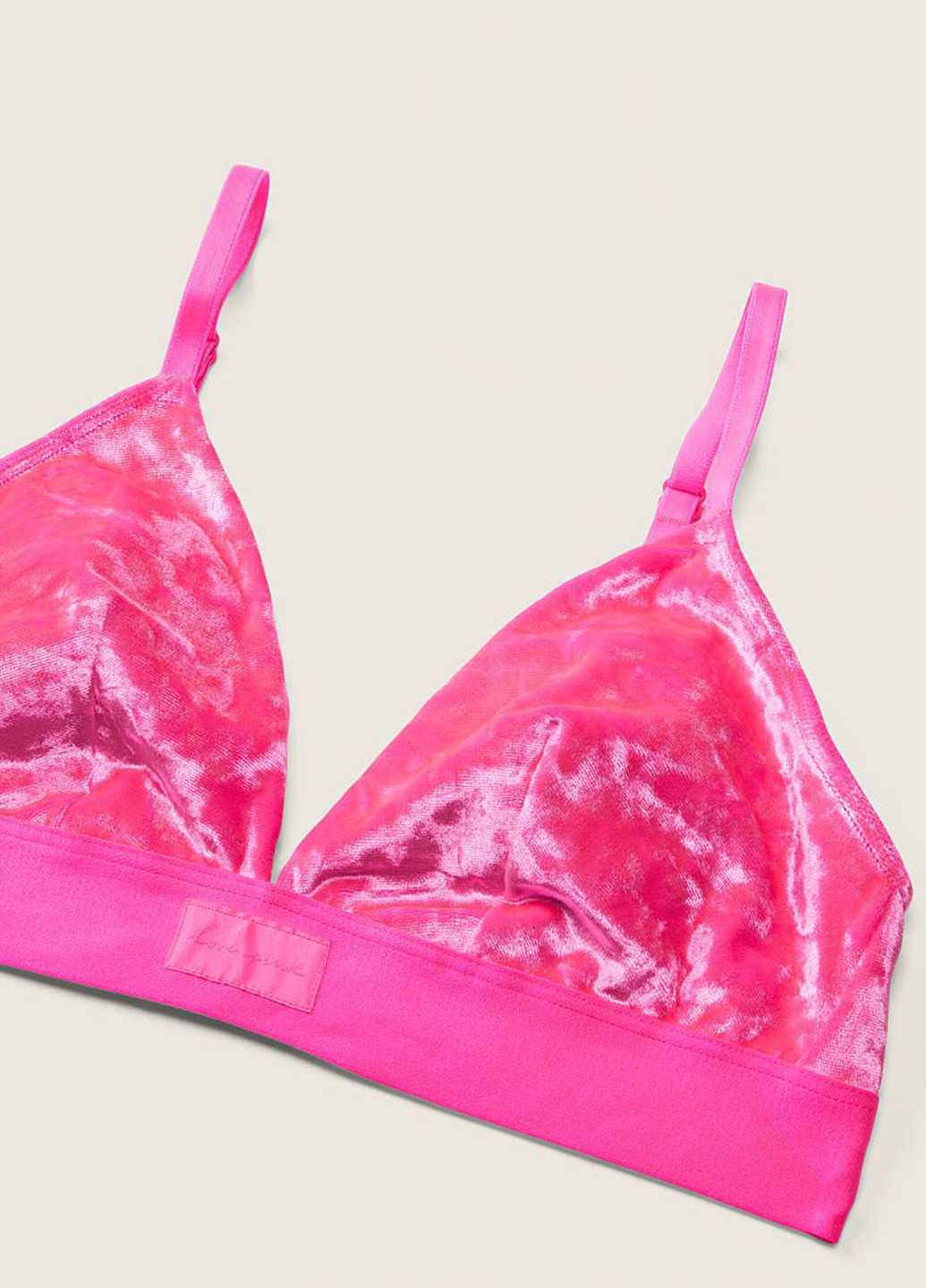 Розовый бралетт бюстгальтер Victoria's Secret без косточек велюр, полиэстер