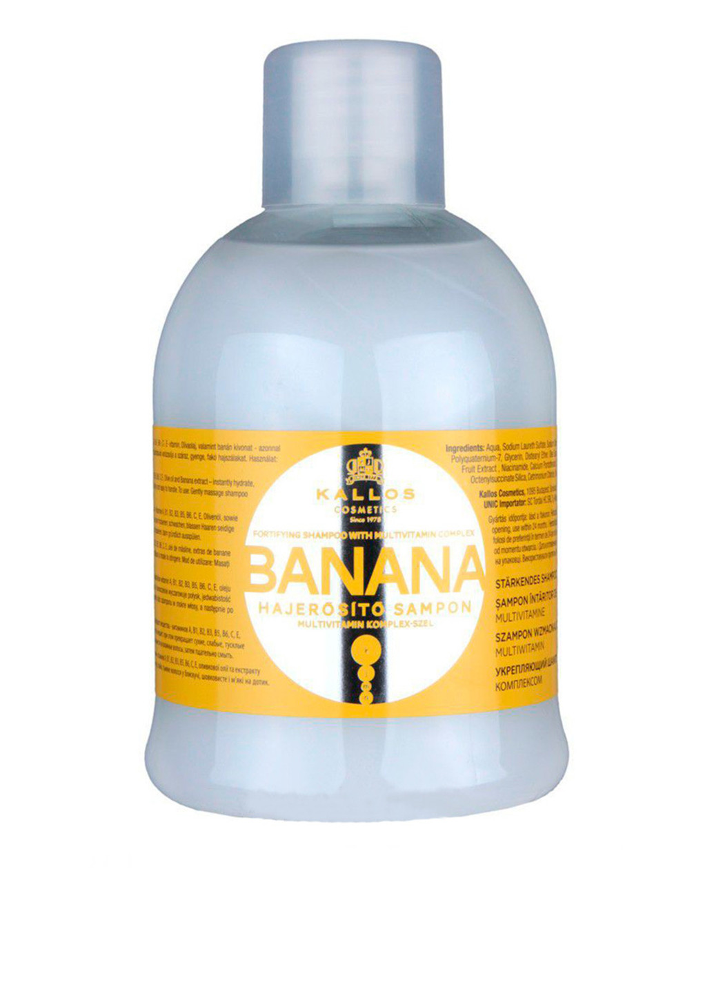 Шампунь для укрепления волос с мультивитаминным комплексом Kallos Banana Shampoo 1000 мл Kallos Cosmetics (88093821)
