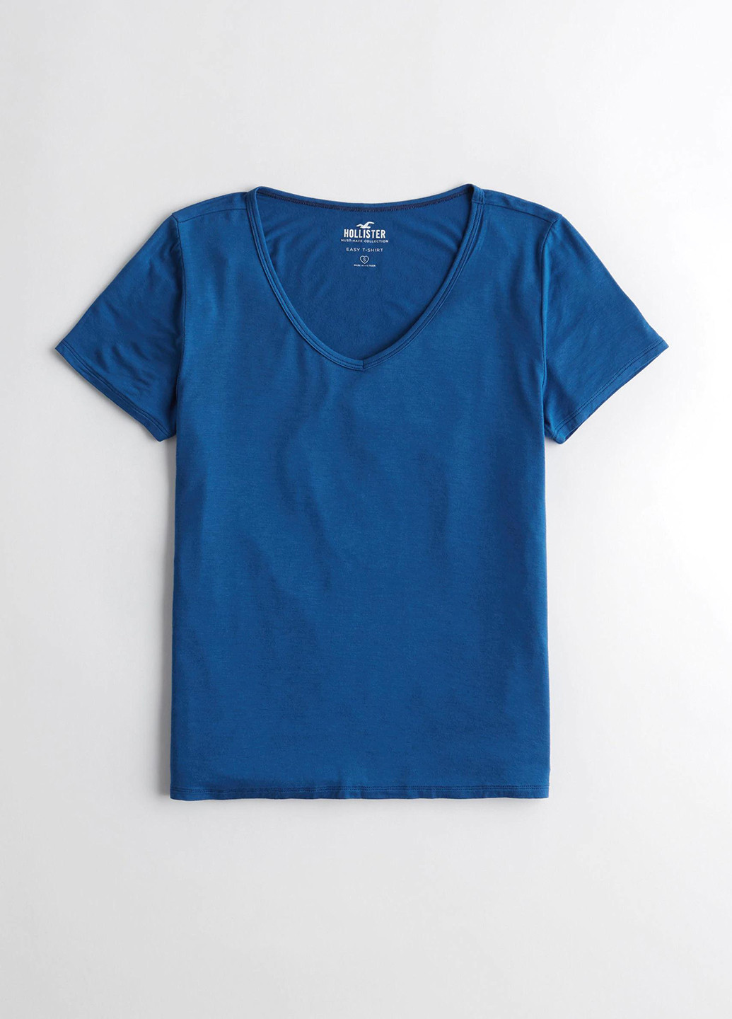 Синяя летняя футболка Hollister