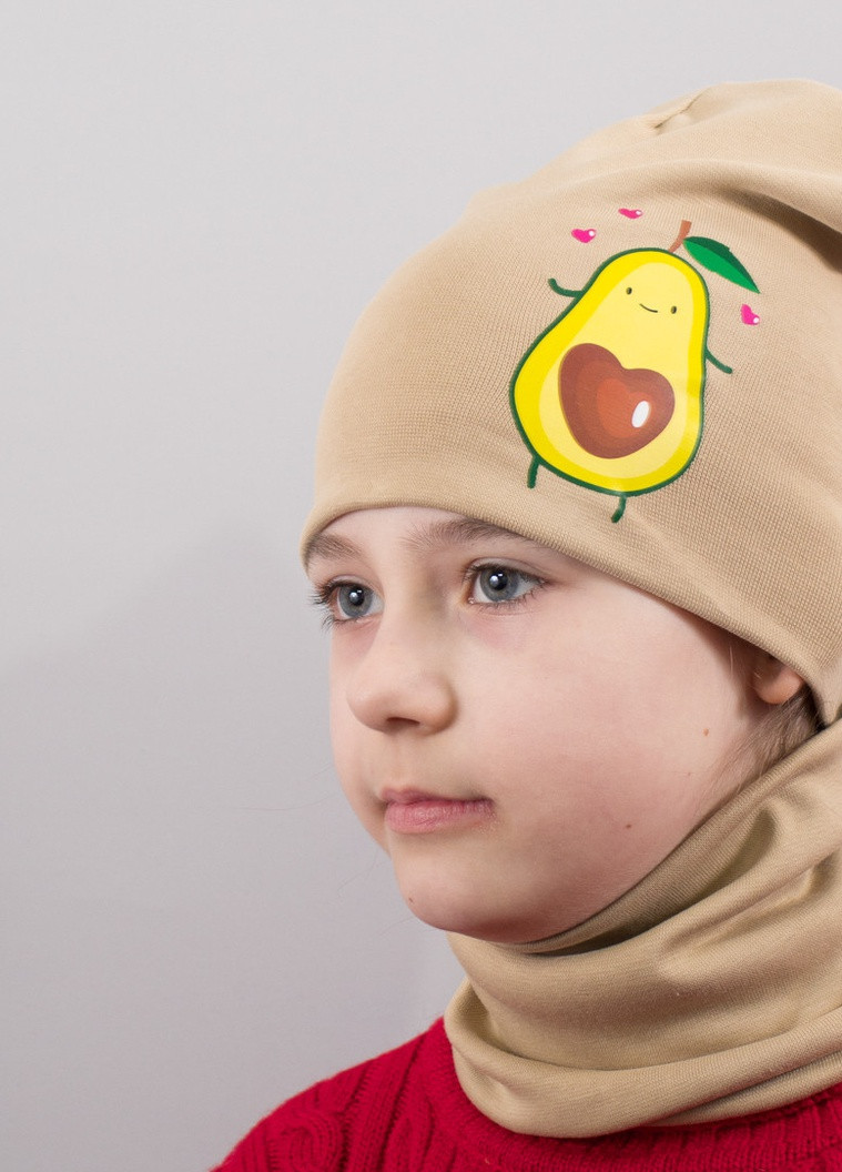Дитяча шапка з хомутом КАНТА "Авокадо" розмір 52-56 беж (OC-803) Канта (220180381)