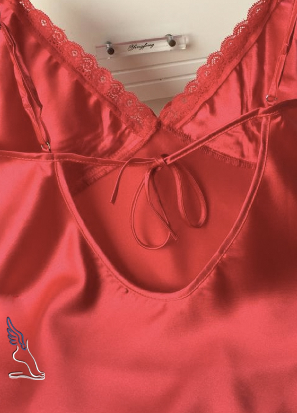 Червона всесезон комплект жіноча шовкова піжама майка та шорти sleep & beauty No Brand