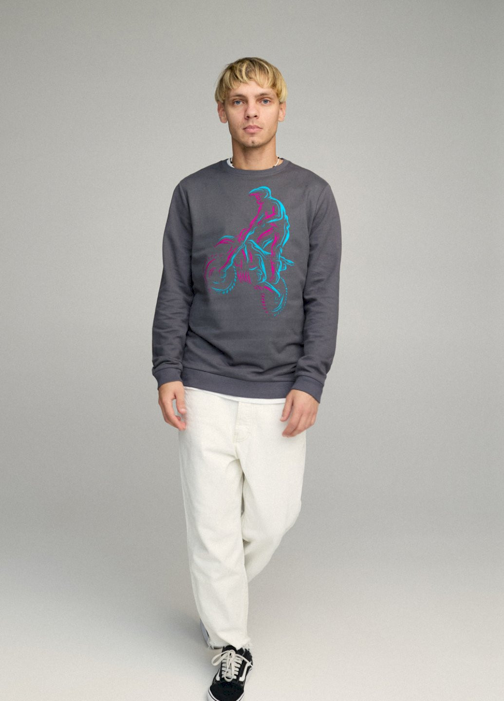 Темно-серый свитшот мужской basic /no flis/ YAPPI (252258374)