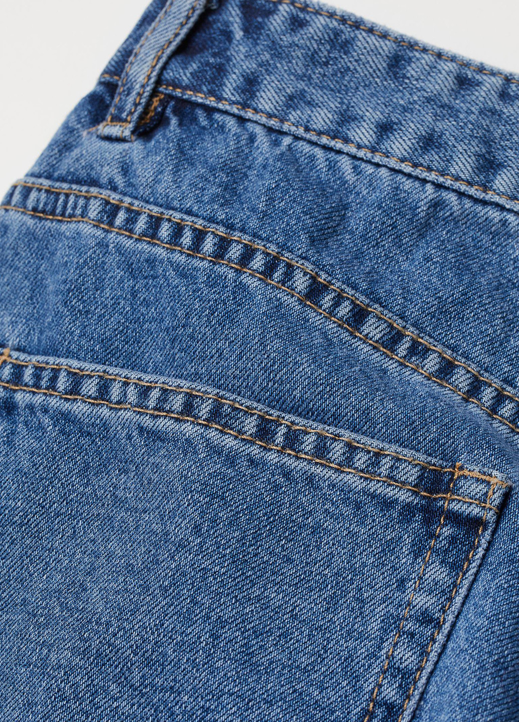 Темно-голубая джинсовая однотонная юбка H&M карандаш