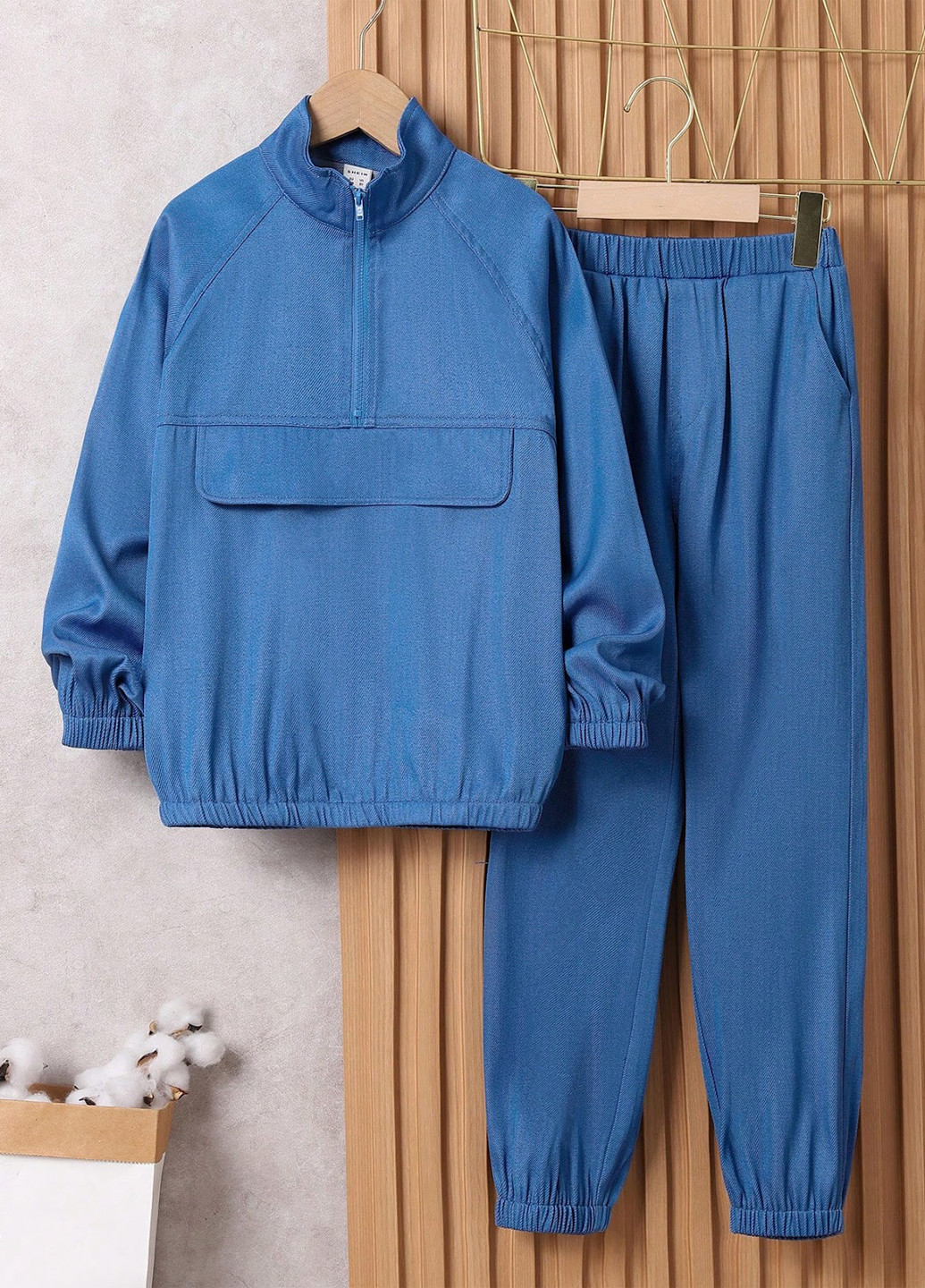 Синий демисезонный костюм (реглан, брюки) SHEIN