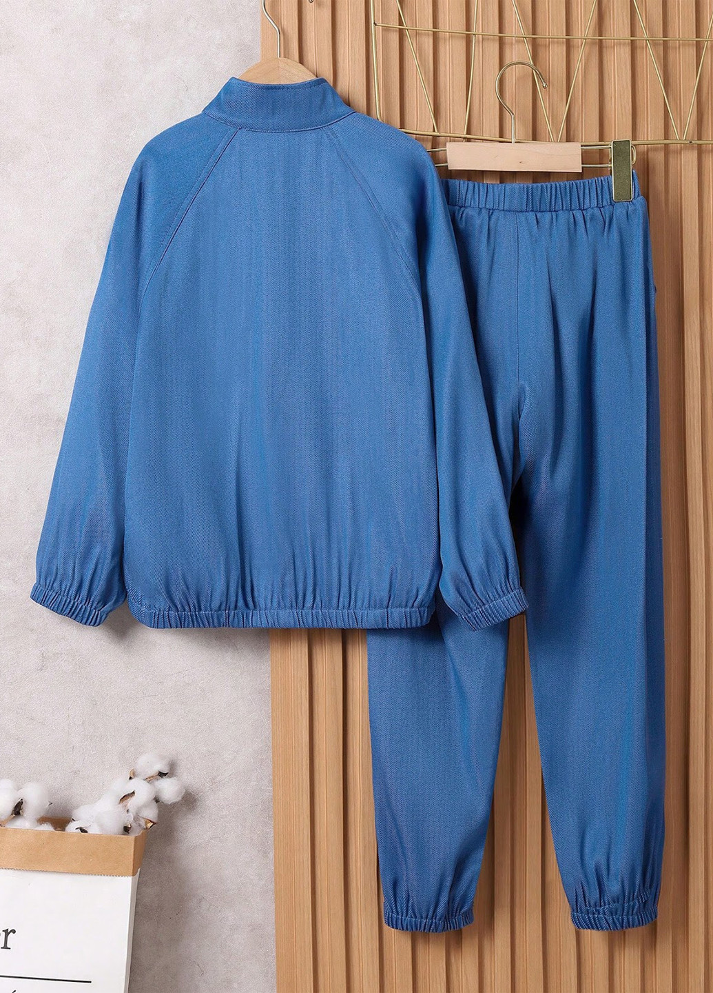 Синий демисезонный костюм (реглан, брюки) SHEIN