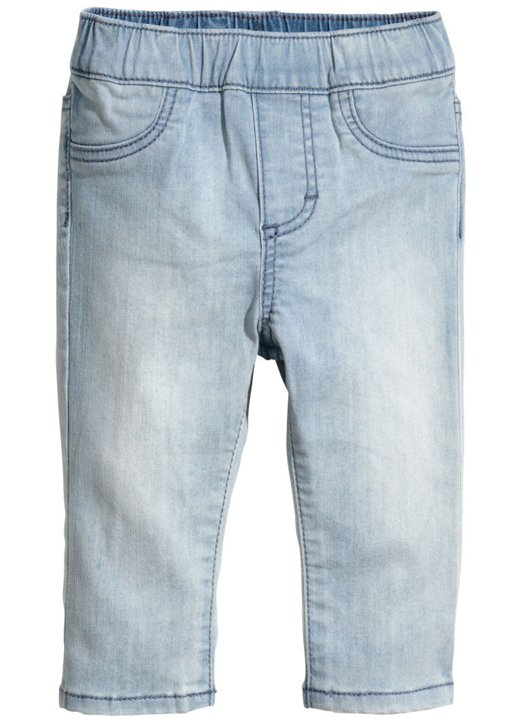 Голубые демисезонные со средней талией джинсы H&M