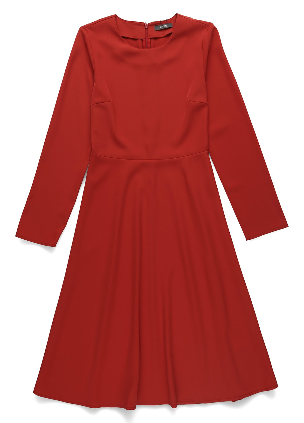 Красное кэжуал платье клеш Kiomi однотонное