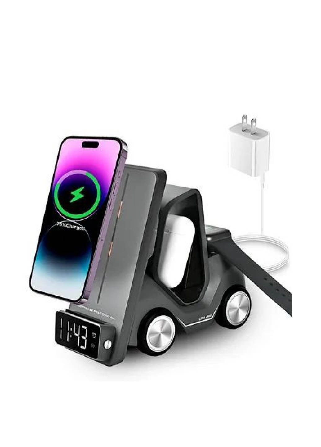 Беспроводное зарядное устройство DriveCharge 6 в 1, 10х10х4 см TheGeneral (304674887)