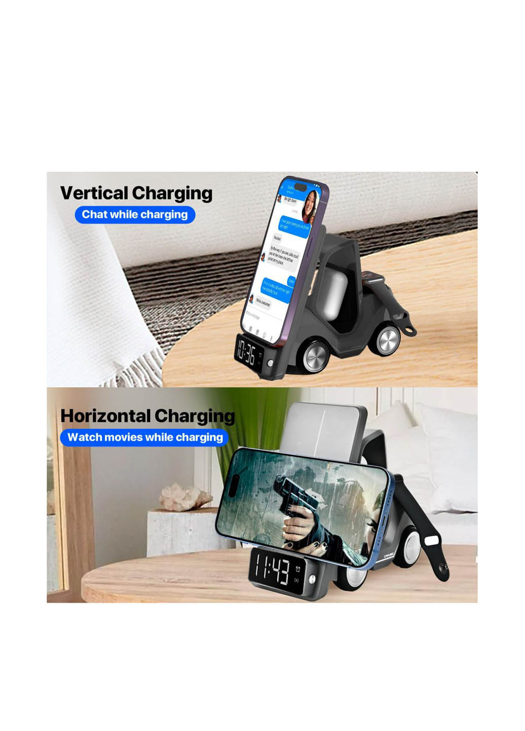 Беспроводное зарядное устройство DriveCharge 6 в 1, 10х10х4 см TheGeneral (304674887)