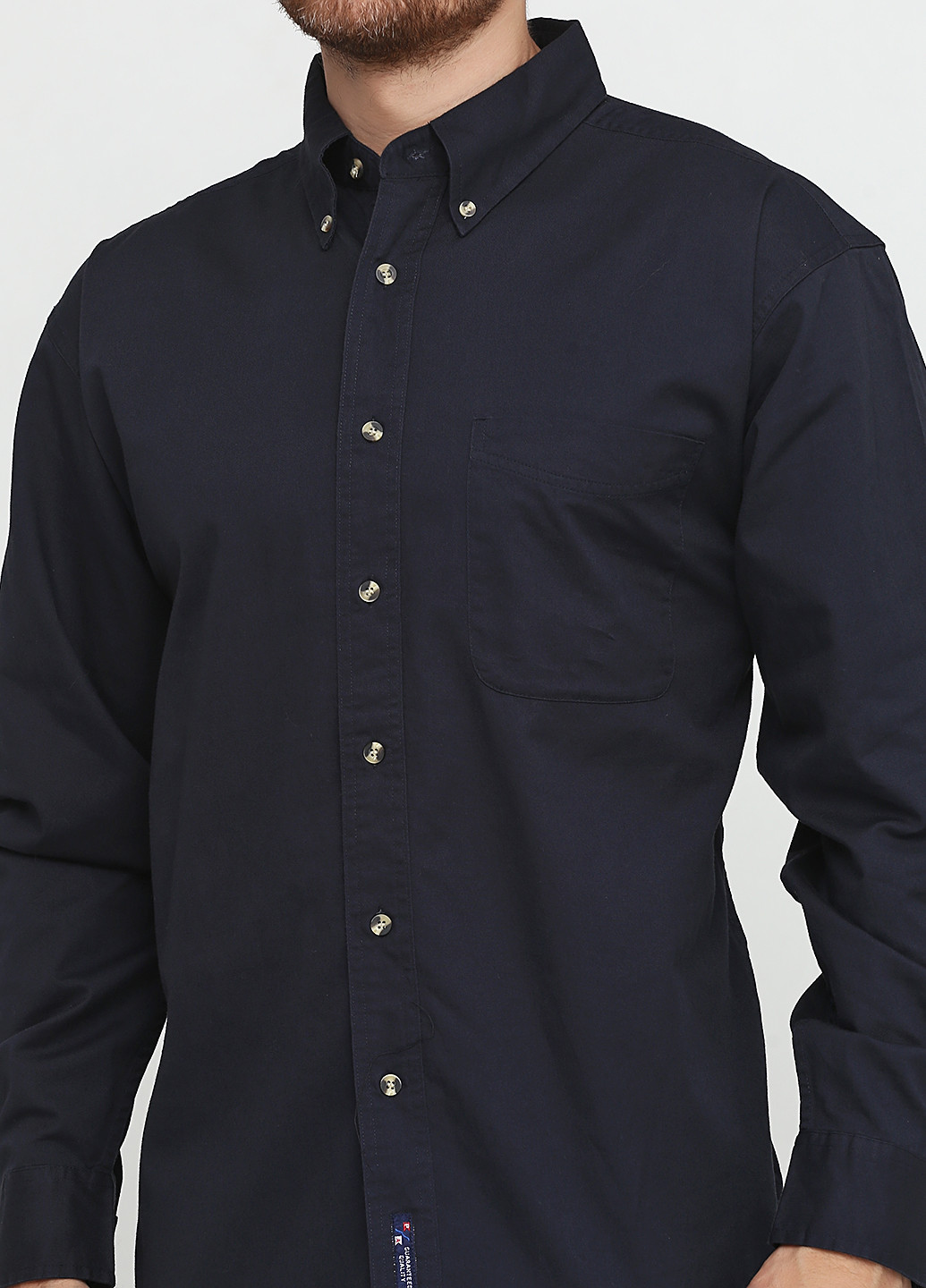 Темно-синяя кэжуал рубашка однотонная Ports