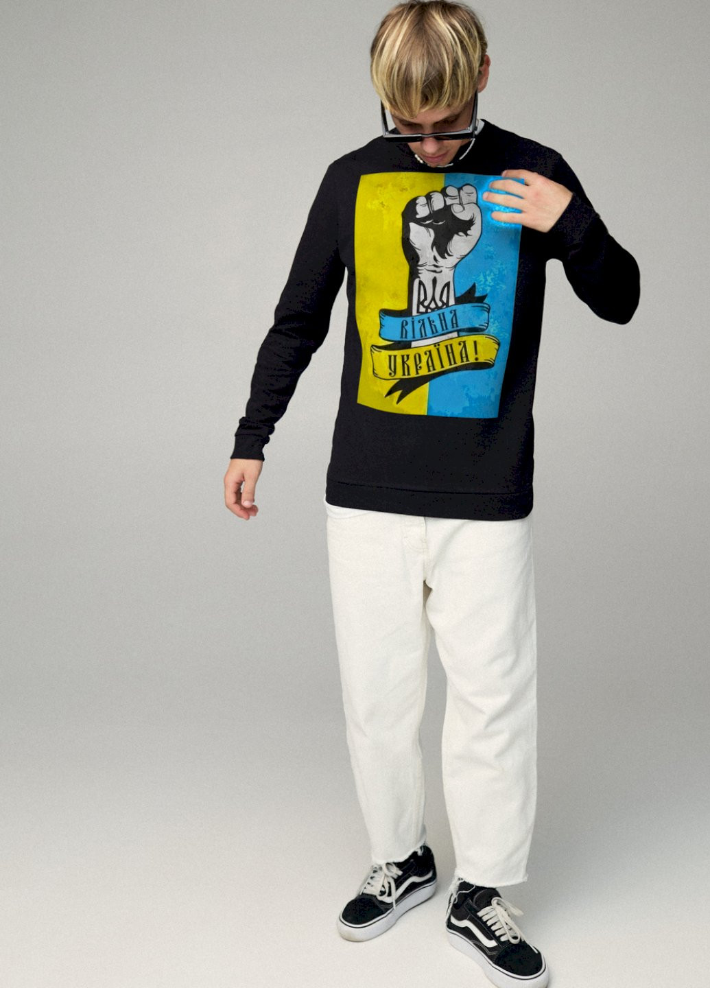 Чорний свитшот мужской basic /no flis/ YAPPI малюнок (254557491)