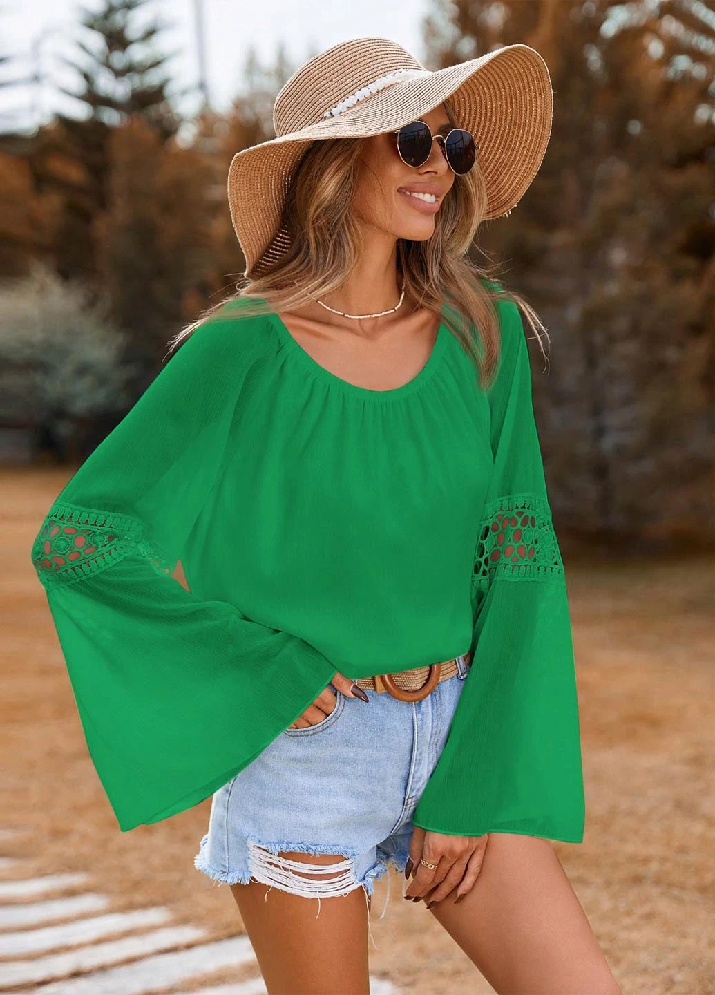 Зелёная блуза SHEIN