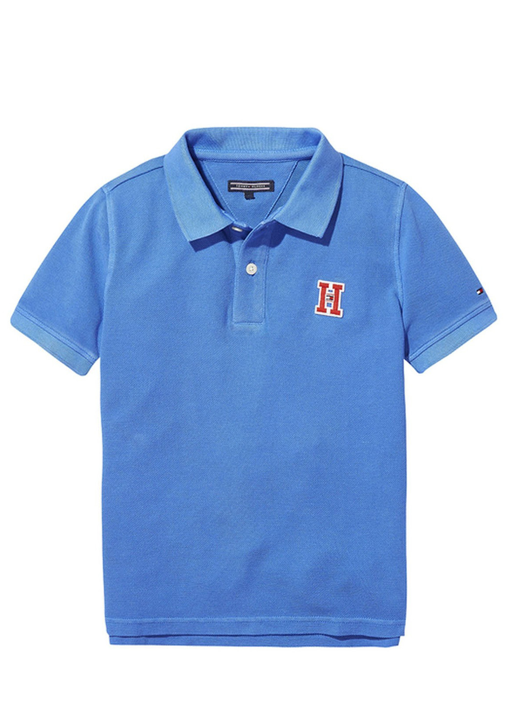 Голубой детская футболка-поло для мальчика Tommy Hilfiger с логотипом