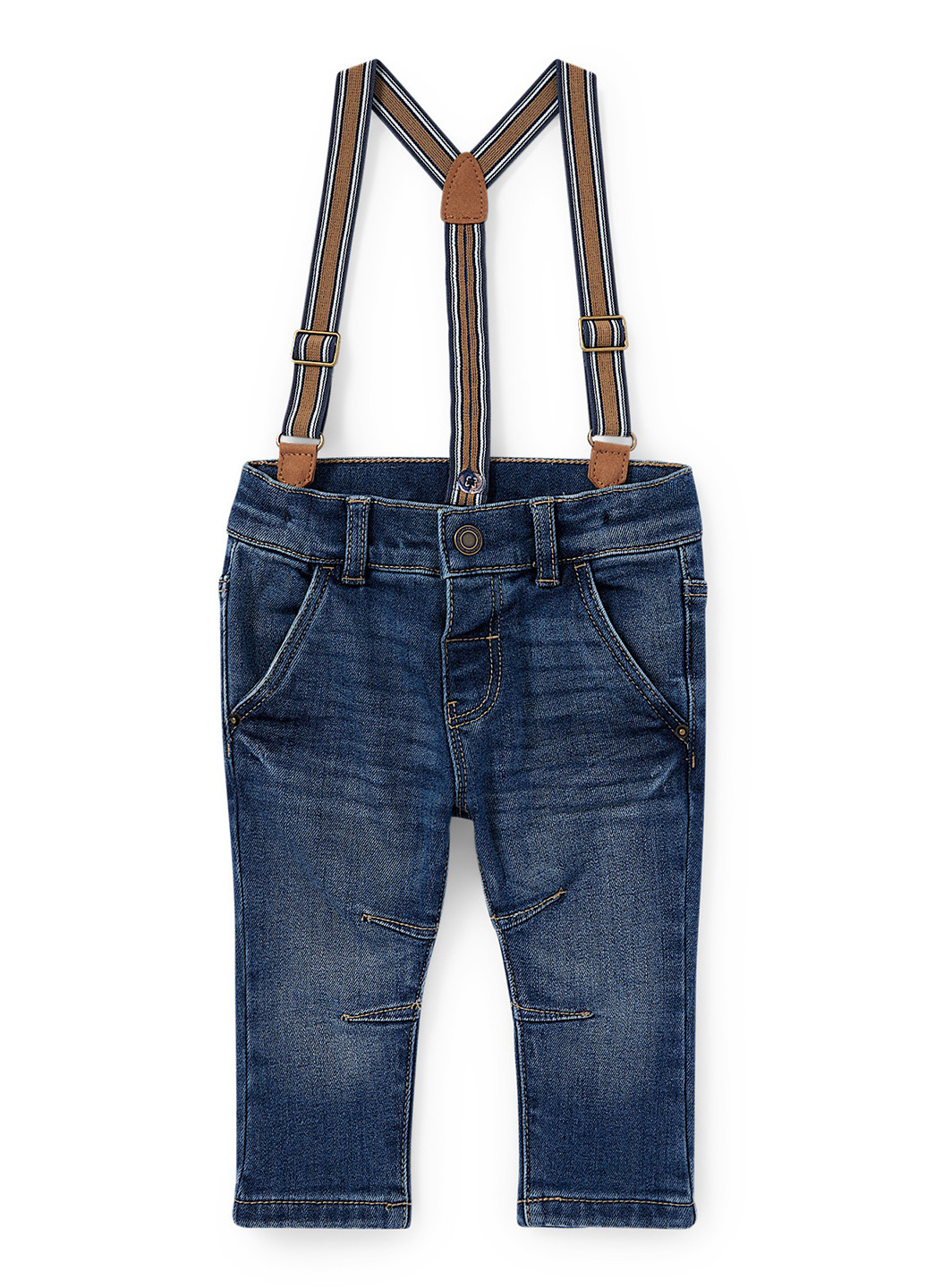 Темно-синие демисезонные зауженные джинсы C&A