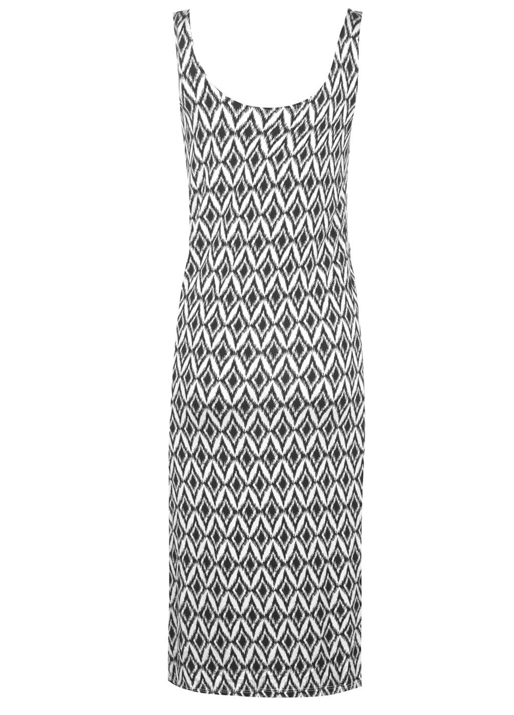 Черно-белое кэжуал платье платье-майка Full Circle с геометрическим узором