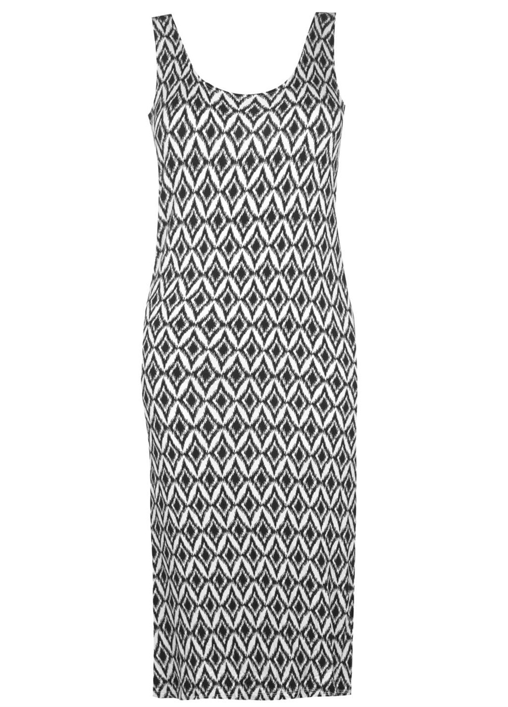 Чорно-білий кежуал сукня сукня-майка Full Circle з геометричним візерунком
