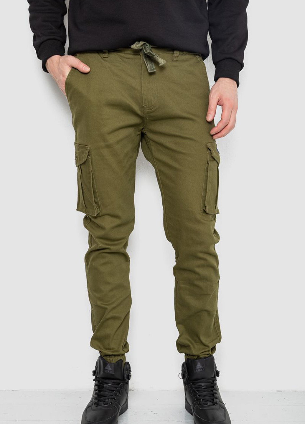 Хаки кэжуал демисезонные карго брюки Ager