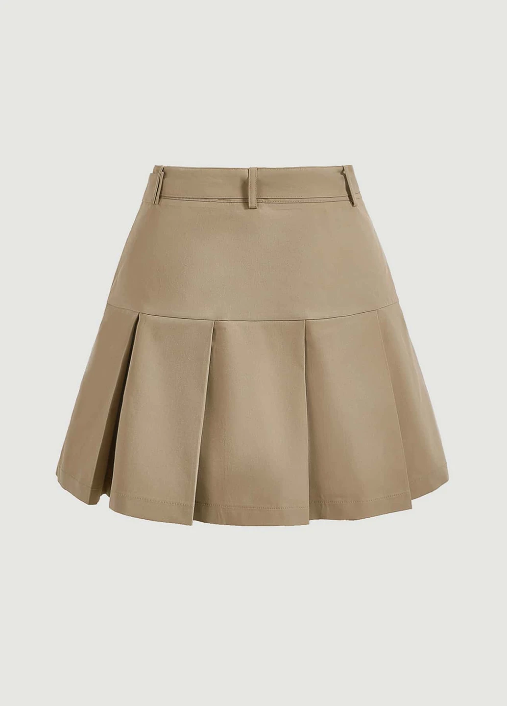 Оливковая (хаки) кэжуал однотонная юбка SHEIN плиссе