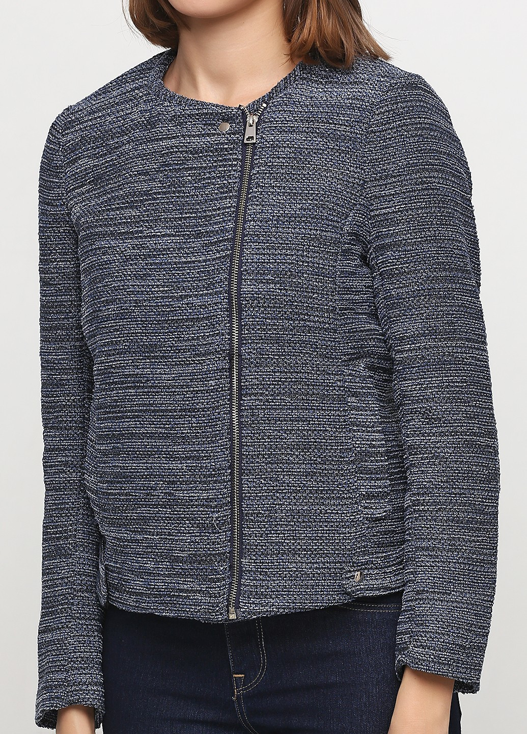 Синий женский жакет H&M меланжевый - демисезонный