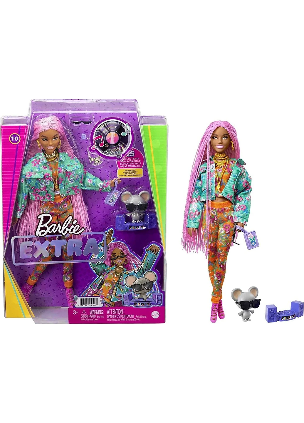 Кукла Barbie Extra Doll #10 Барби Экстра с розовыми дредами (GXF09) Mattel (255254771)