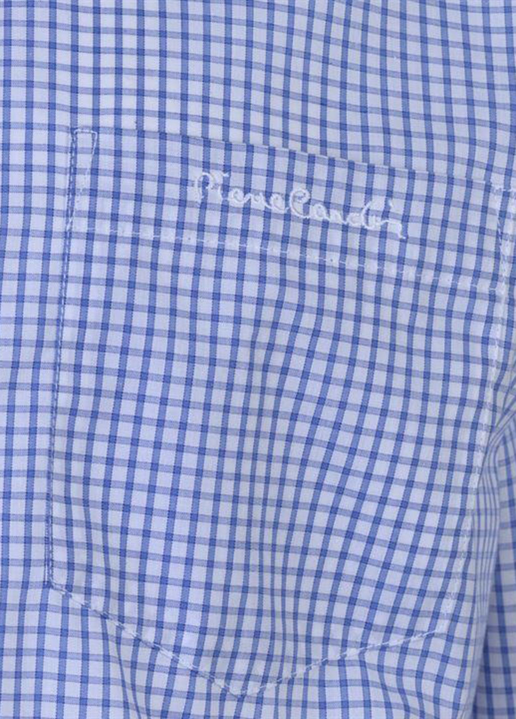 Синяя кэжуал рубашка в клетку Pierre Cardin