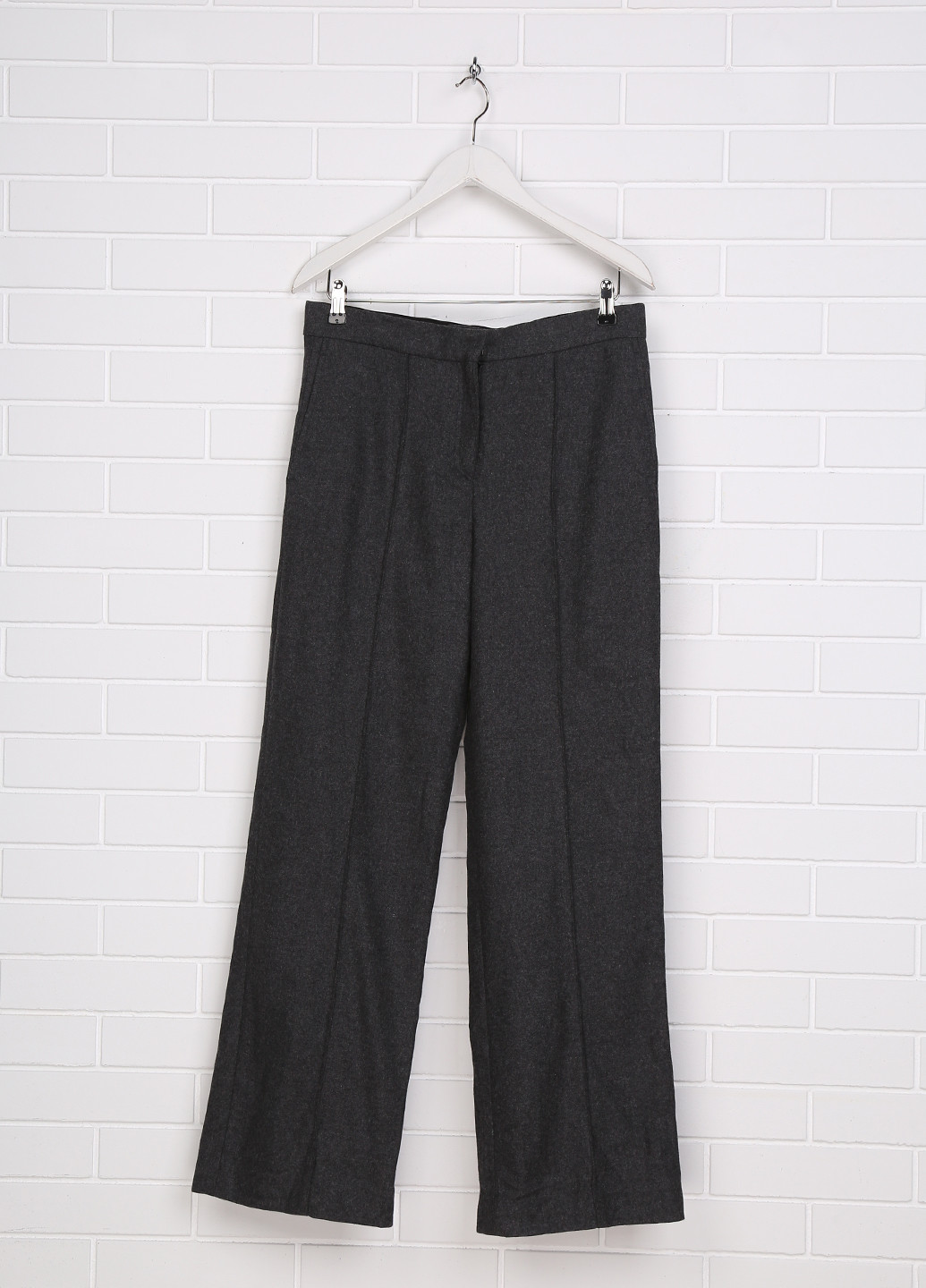 Грифельно-серые классические демисезонные клеш брюки H&M