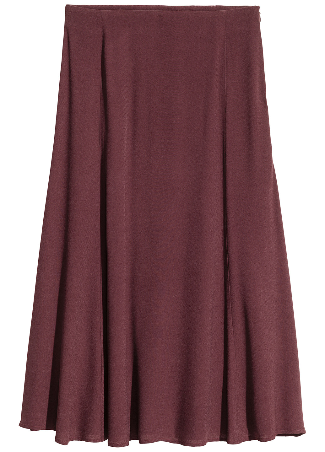 Бордовая кэжуал однотонная юбка H&M клешированная