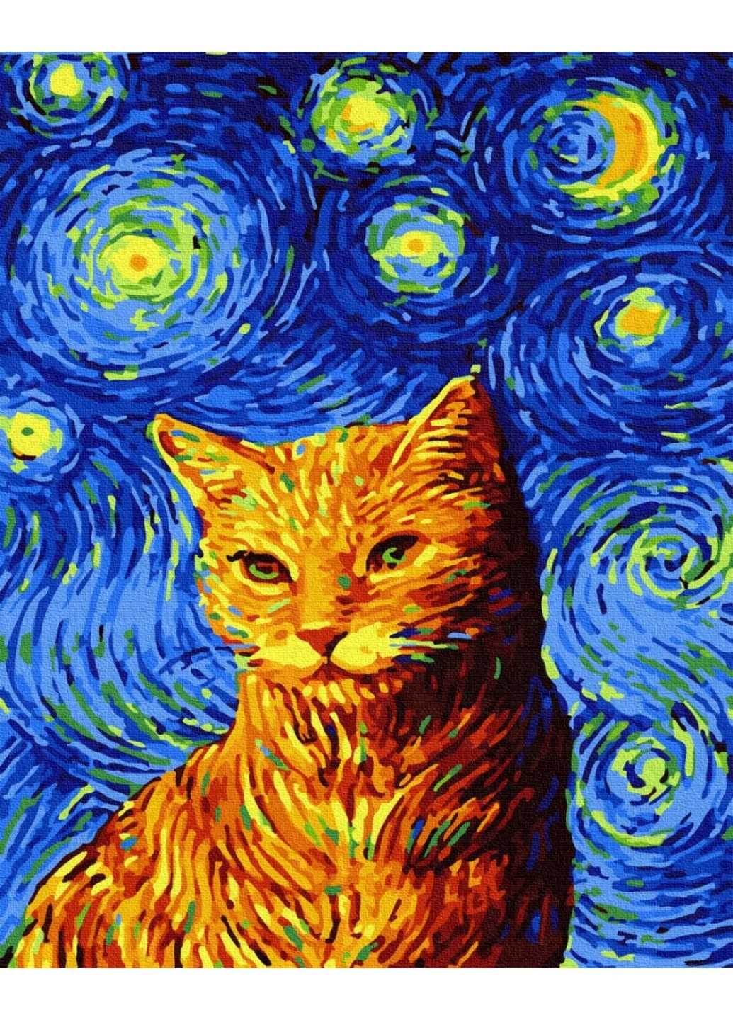 Картина за номерами "Кіт у зоряну ніч" GX35619 Brushme (197653737)