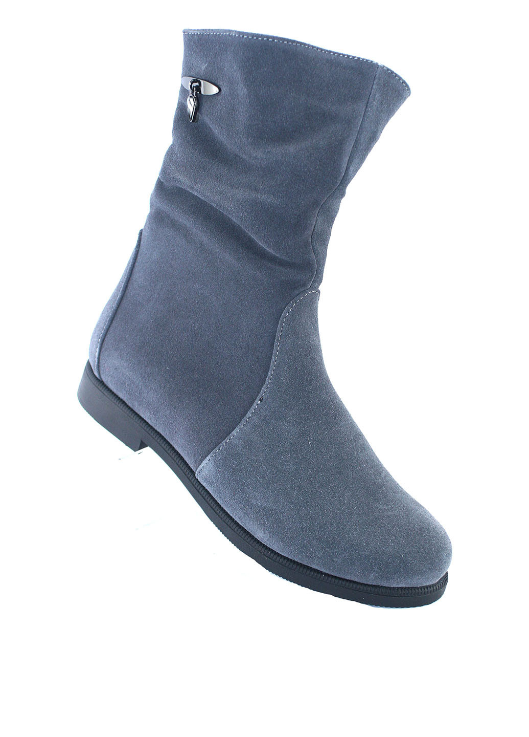 Осенние ботинки Mila с брошкой из натуральной замши