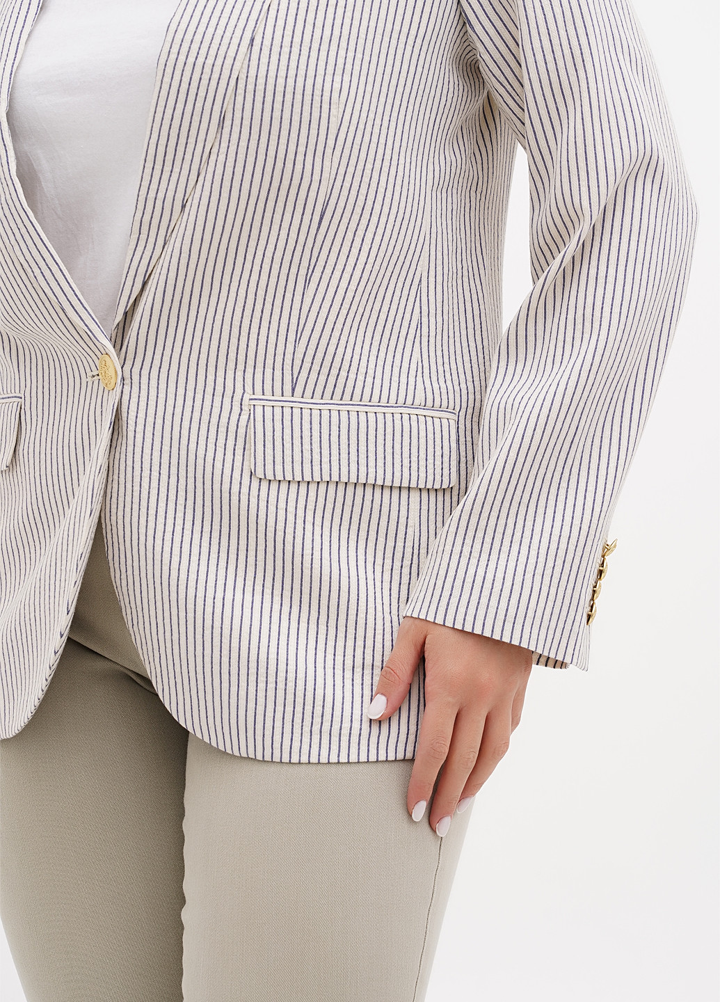 Айвори женский жакет J.Crew полосатый - демисезонный