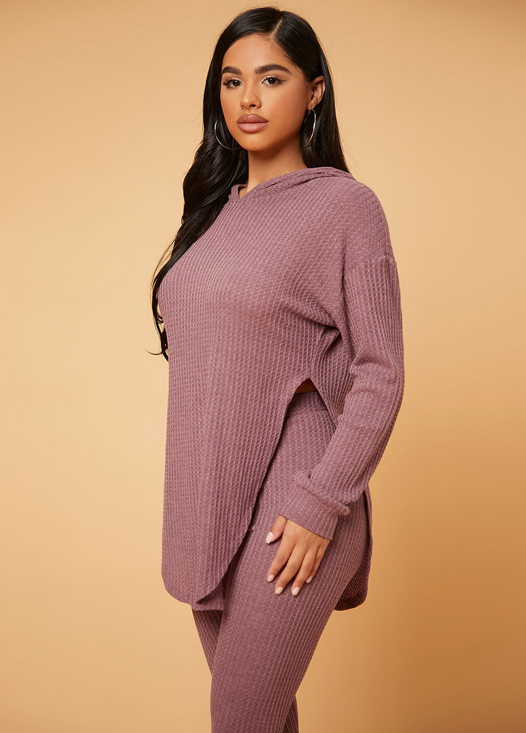 Лиловый демисезонный комплект (худи, леггинсы) SHEIN