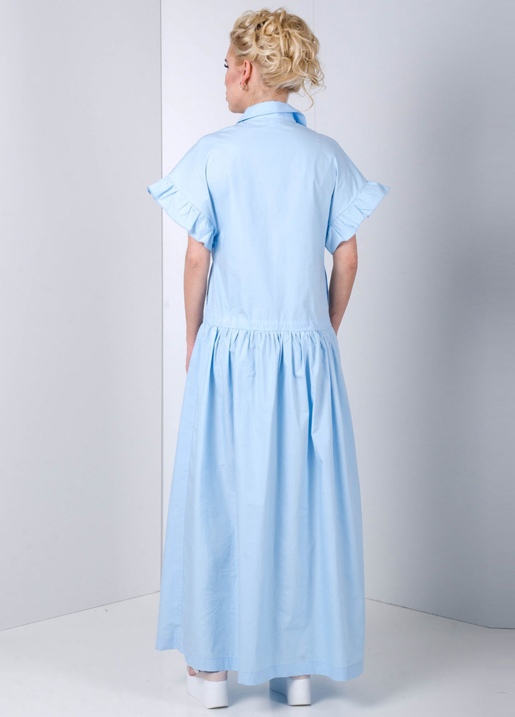 Голубое кэжуал платье Solh однотонное