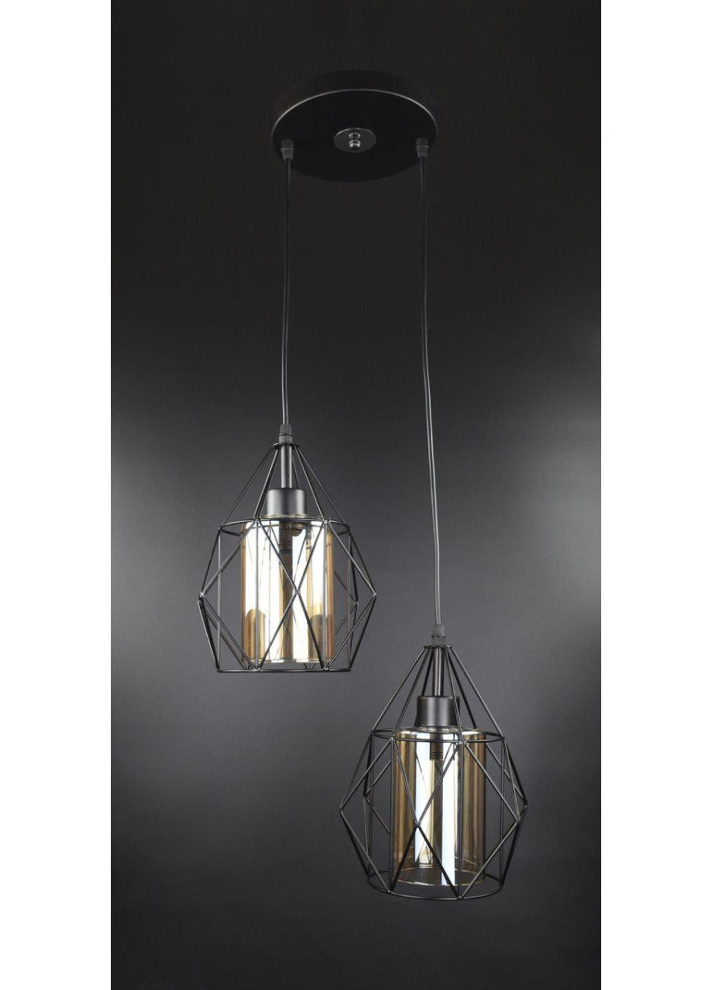 Люстра потолочная подвесная в стиле LOFT (лофт) 12652/2-br Черный 35х35х35 см. Sunnysky (253122373)