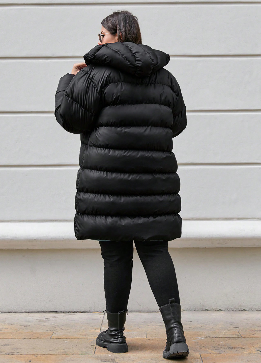 Комбинированная зимняя куртка двухсторонняя куртка-пальто SHEIN