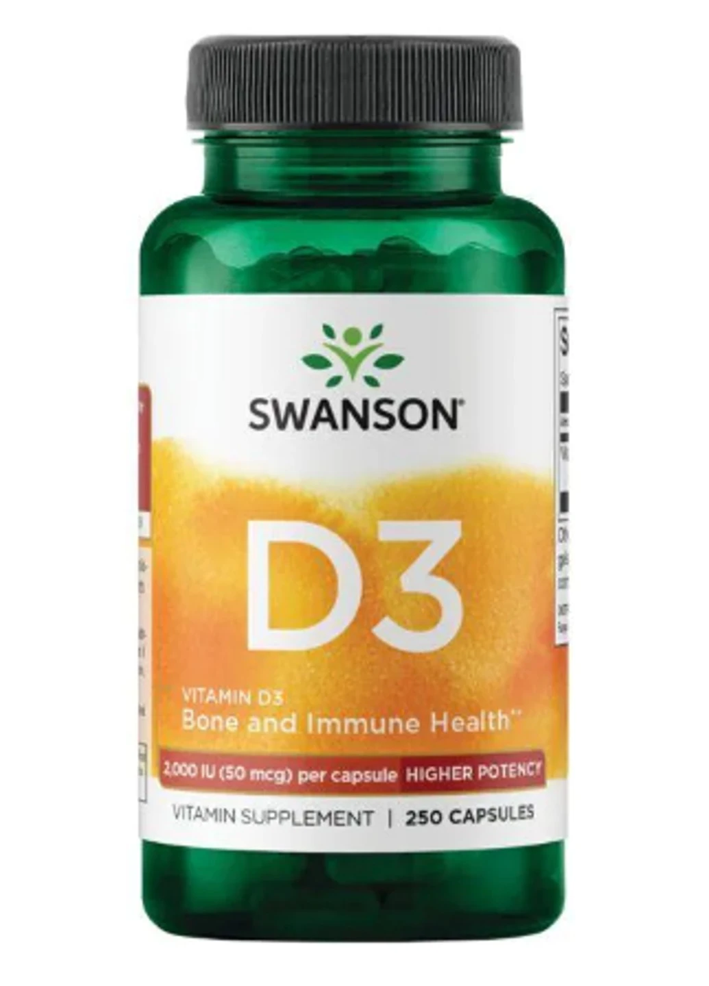 Вітамін Д3 Vitamin D3 2000IU 50mcg 250 капсул Swanson (255410299)