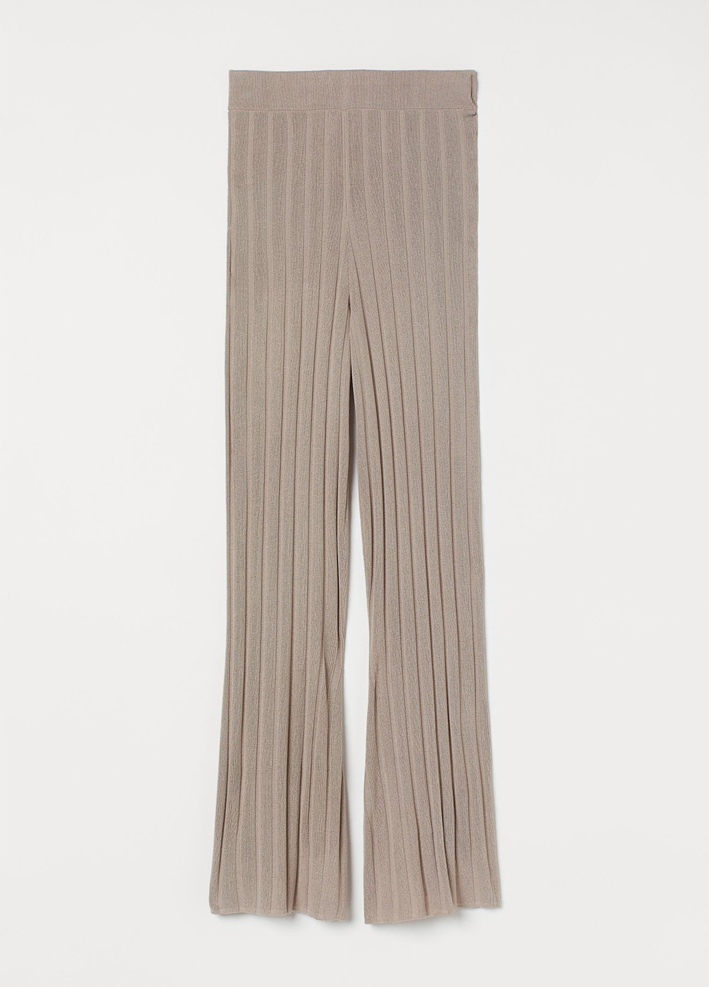 Серо-бежевые кэжуал демисезонные клеш брюки H&M