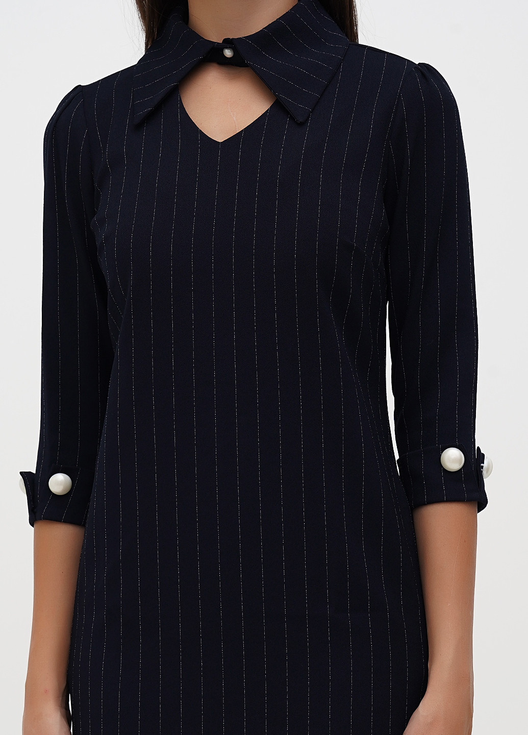 Темно-синя кежуал сукня Sassofono в смужку