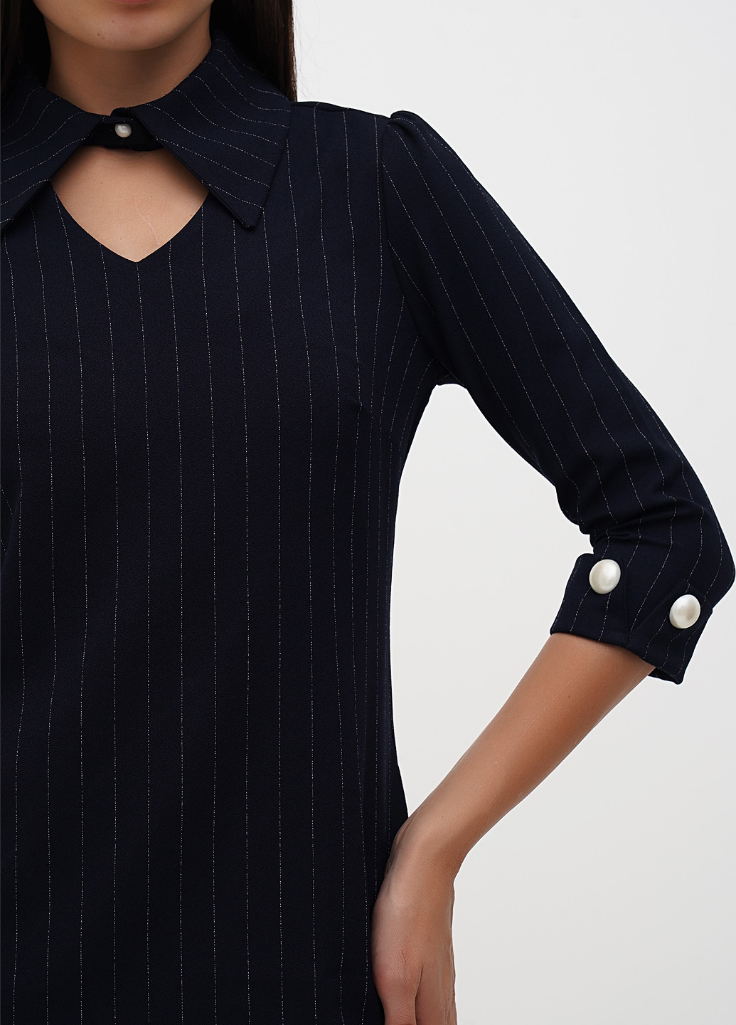 Темно-синя кежуал сукня Sassofono в смужку