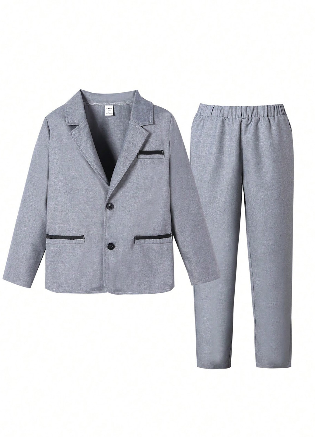 Светло-серый демисезонный костюм (пиджак, брюки) брючный SHEIN